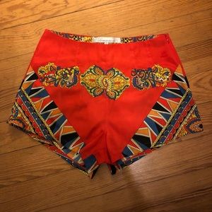 NWOT Lovers + Friends Red Printed Shorts Sz S